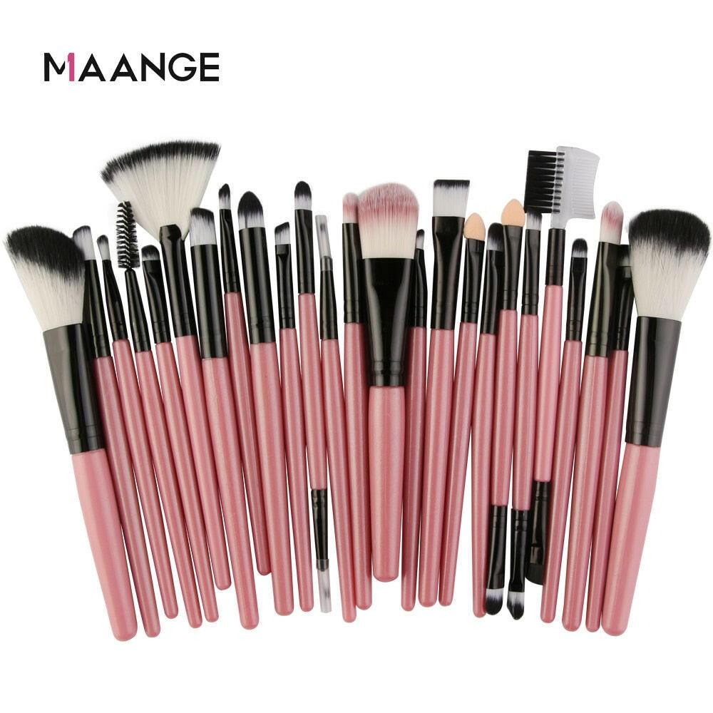 wtf MAANGE 25/18 Pcs Professional Makeup Brush Set Beauty Foundation Powder Blush Eyeshadow Blending Eyelash Concealer Make Up Kits.