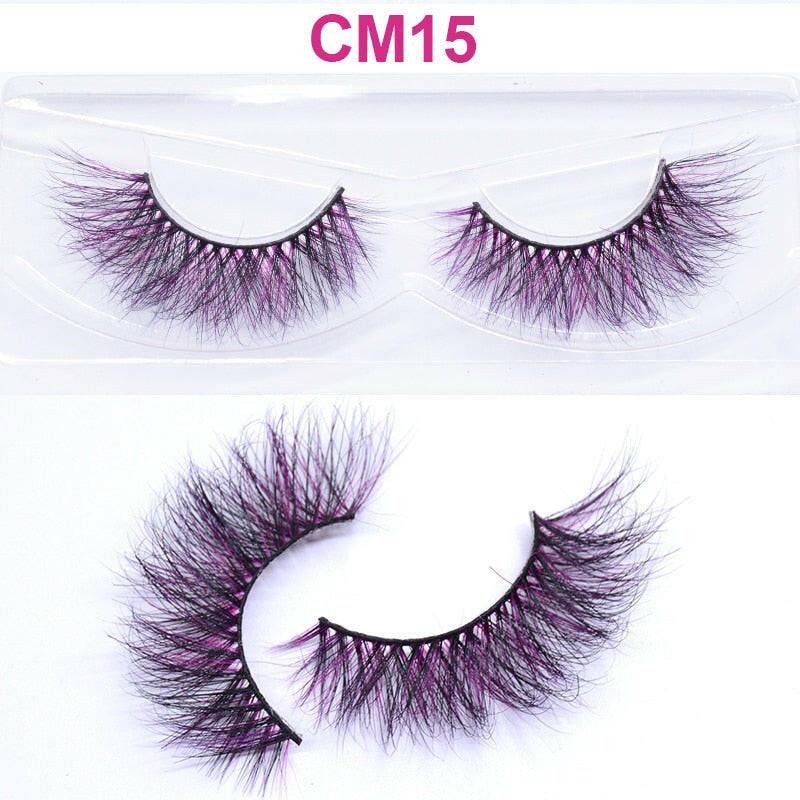 2222 OKAYLASH 3D 6D False Colored Eyelashes Natural Real Mink fluffy Style  Eye lash Extension Makeup Cosplay Colorful Eyelash.