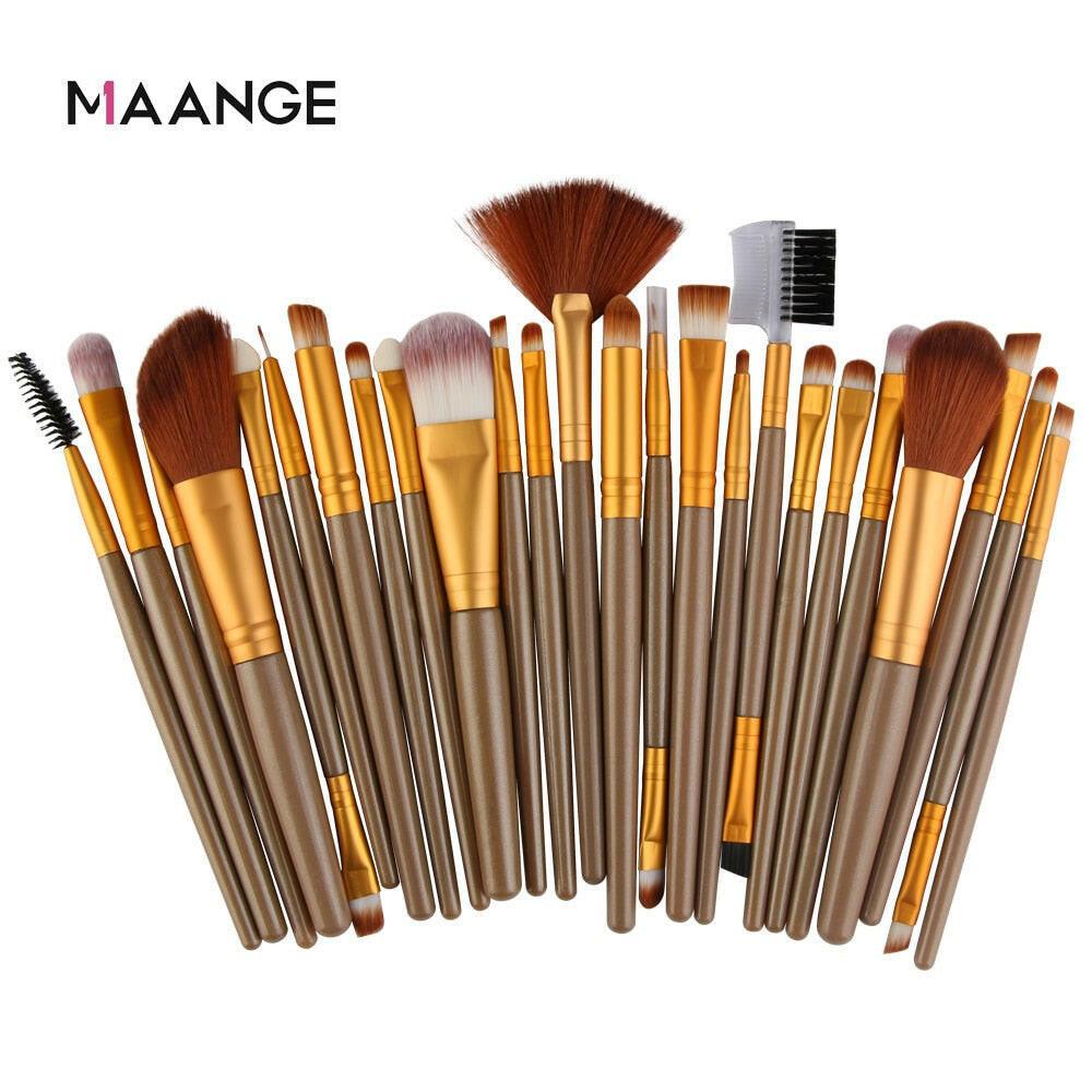 wtf MAANGE 25/18 Pcs Professional Makeup Brush Set Beauty Foundation Powder Blush Eyeshadow Blending Eyelash Concealer Make Up Kits.