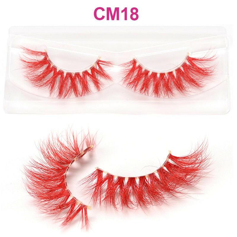 2222 OKAYLASH 3D 6D False Colored Eyelashes Natural Real Mink fluffy Style  Eye lash Extension Makeup Cosplay Colorful Eyelash.