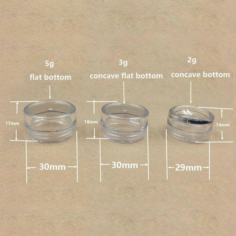 wtf 100pcs 2g/3g/5g/10g/15g/20g Empty Plastic Clear Cosmetic Jars Makeup Container Lotion Bottle Vials Face Cream Sample Pot Gel Box.