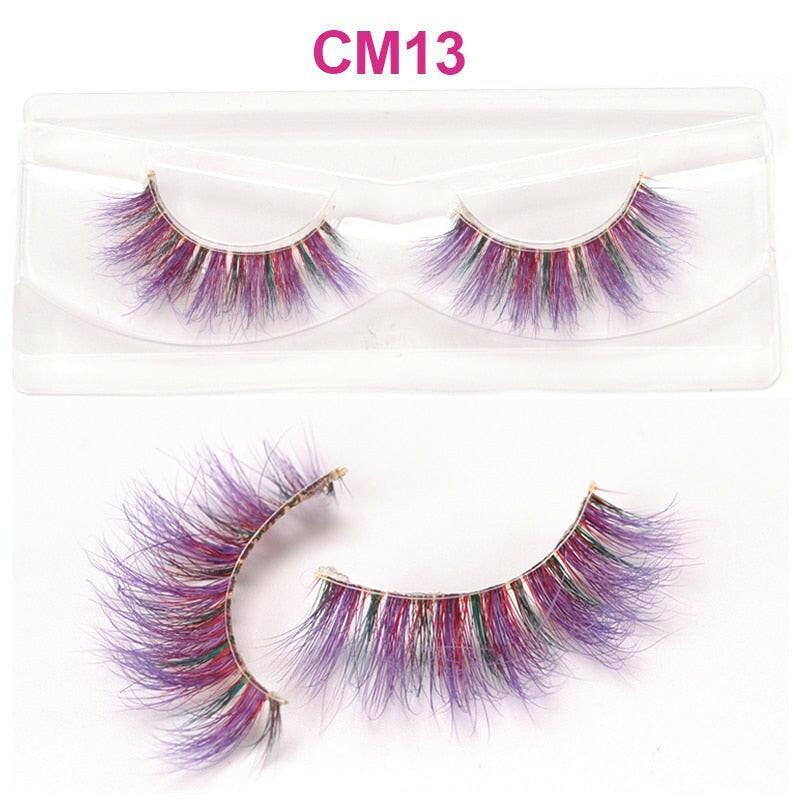 wtf OKAYLASH 3D 6D False Colored Eyelashes Natural Real Mink fluffy Style  Eye lash Extension Makeup Cosplay Colorful Eyelash.