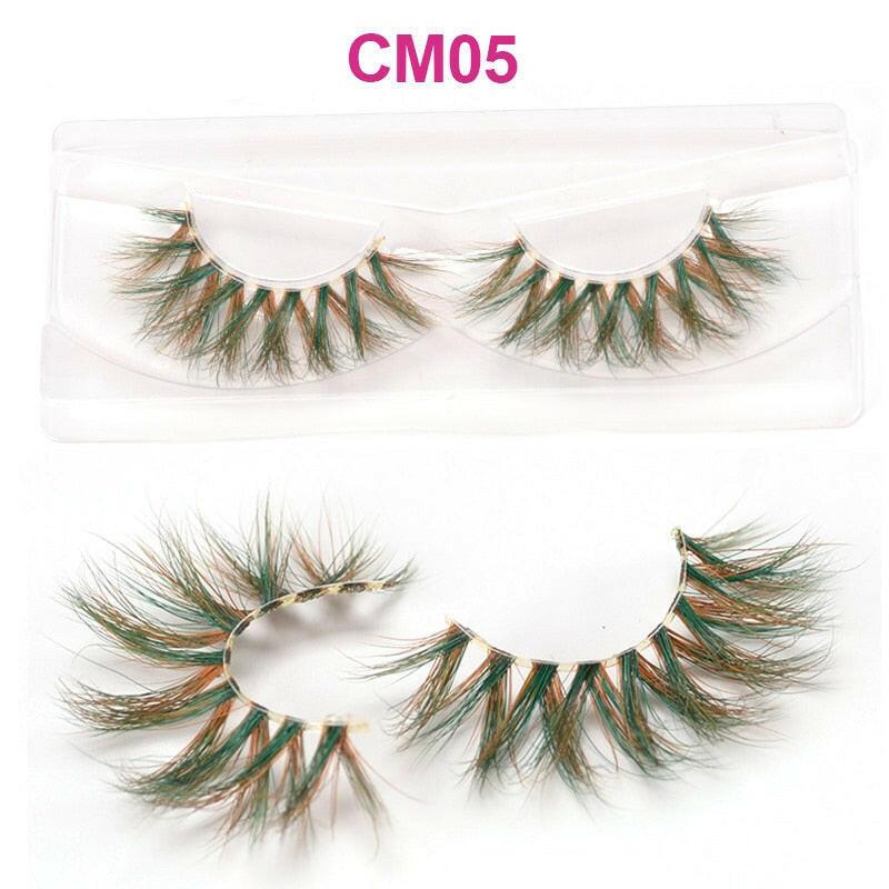 wtf OKAYLASH 3D 6D False Colored Eyelashes Natural Real Mink fluffy Style  Eye lash Extension Makeup Cosplay Colorful Eyelash.