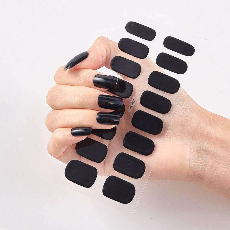 wtf Pure Solid Color Nail Stickers Adhesive Minimalist Design Fashion Nail Stickers Designer Nail Decals Nail Strips Nail Tips.