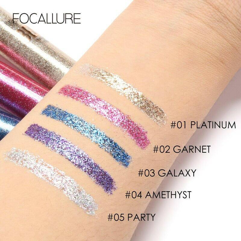 wtf Focallure Liquid Glitter Eyeliner Pencils White Gold Color Shining Shimmer Eye Liner Makeup Pen.