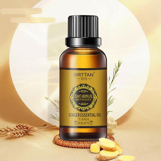 wtf 10ML Natural Ginger Oil Lymphatic Drainage Therapy Anti Aging Plant Essential Oil Promote Metabolism Full Body Slim Massage Oils.