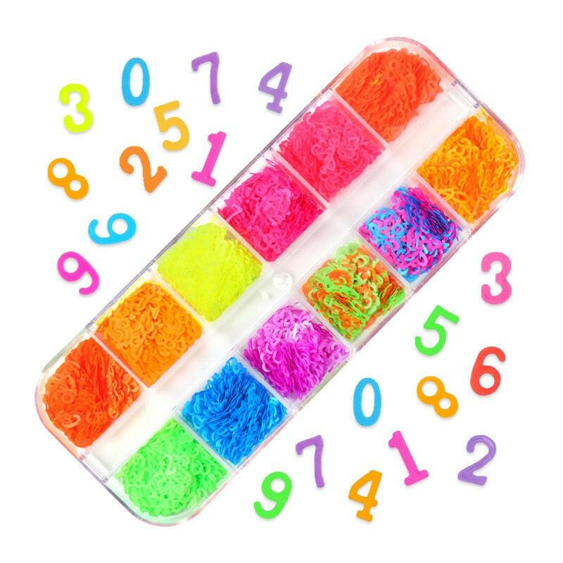 wtf 12 Grids Starry Manicure Design Decoration Holographic Star Nail Art Glitter Sequins for UV Gel Polish Nail Supplies Accessories.