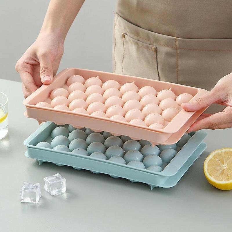 wtf 14 Grids Silicone Ice Cube Tray Mold With Clear Cover Popsicle Kichen Summer Mould Fruit Maker Home Freezer Accessories Cub.