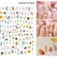 3D Nail Sticker Girl Manicure Decals Decoration Stickers for Nails Cute Cat Candy Fish Design Nail Art Sticker Accessories.