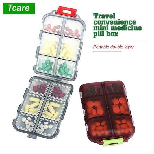 wtf Tcare Travel Pill Organizer Moisture Proof Pills Box for Pocket Purse Daily Pill Case Portable Medicine Vitamin Holder Container.