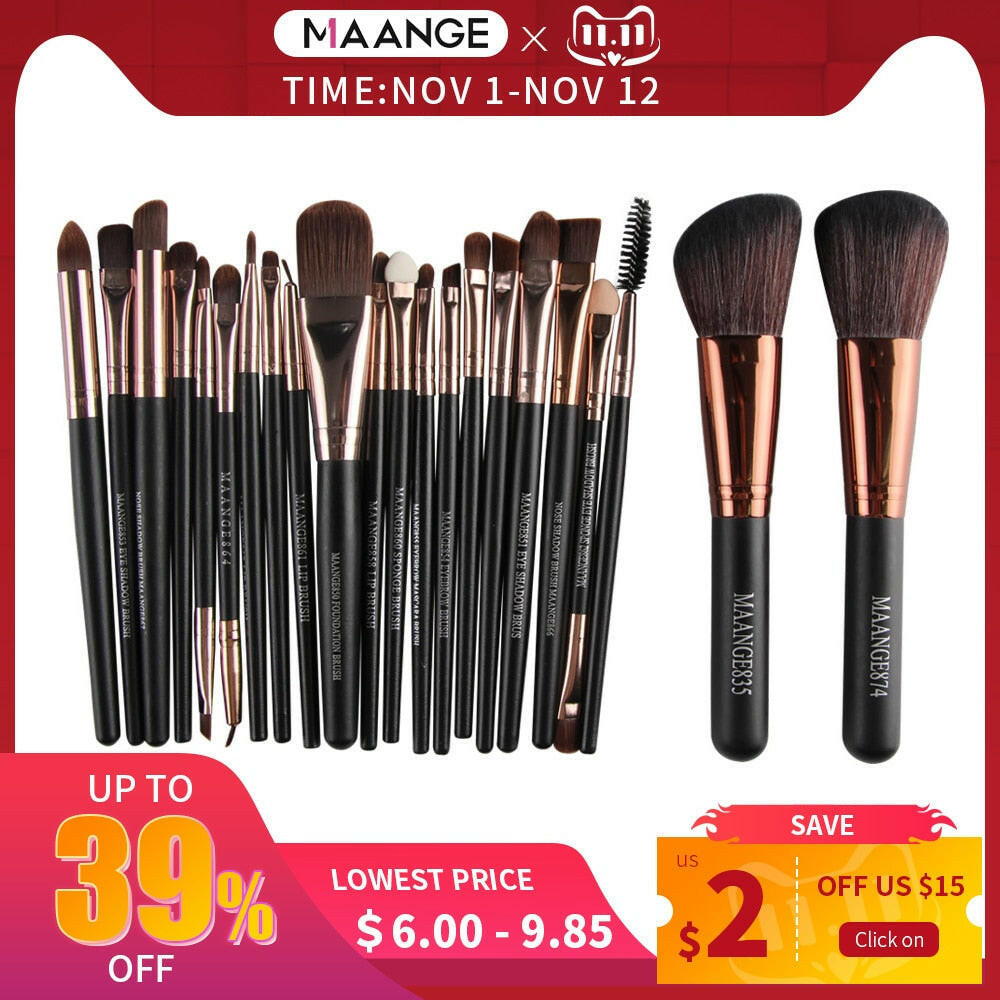 wtf MAANGE 20/22/18 Pcs Makeup Brushes Set Cosmetic Foundation Powder Brush Eye Shadow Lip Blending Make Up Brush Tool Kit Maquiagem.