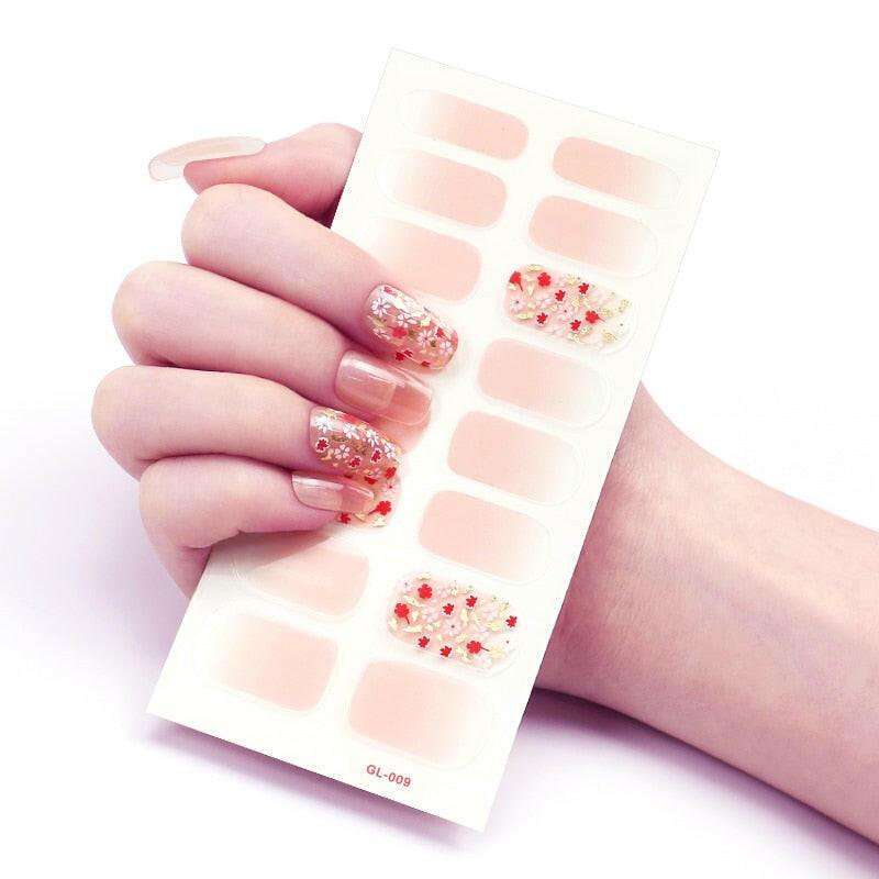 wtf 16 Tips/Sheet Glitter Series Shiny Colorful Nail Polish Nail Wraps DIY Nail Accesoires Nails Sticker Designer Nail Strips.