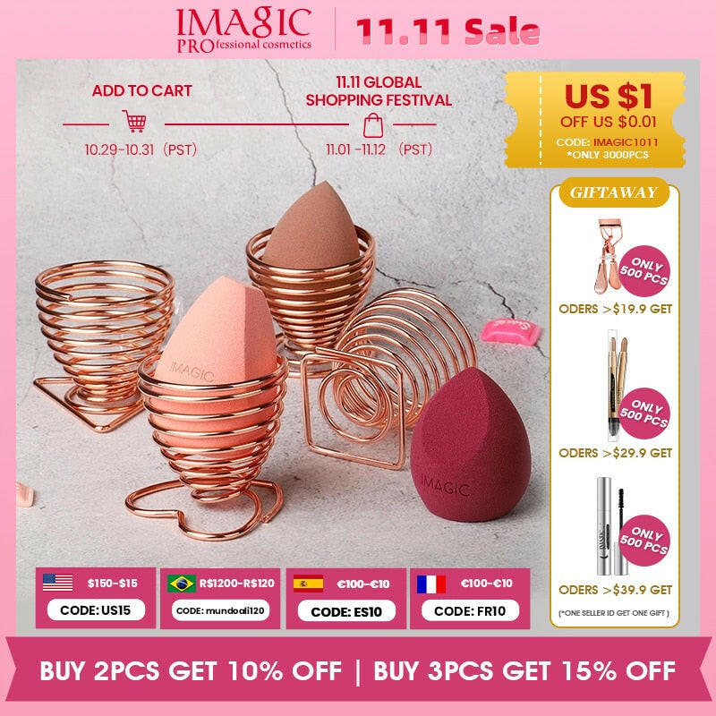 wtf IMAGIC Hot Beauty Makeup Sponge Gourd Powder Puff Rack Egg Powder Puff Bracket Box Dryer Organizer Beauty Shelf Holder Tool.