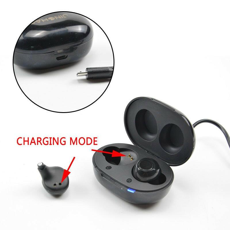 wtf 2021 Latest Skin Color 1 Pair USB Rechargeable ITE Hearing Aids Sound Amplifier Invisible Hearing Loss For Elderly Deaf Russia.