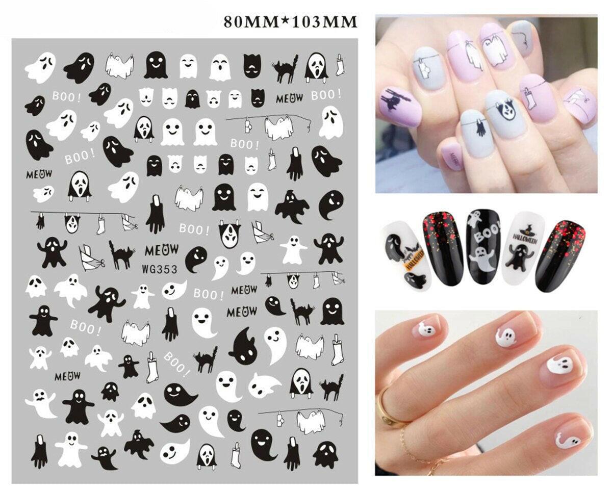 wtf 3D Nail Sticker Girl Manicure Decals Decoration Stickers for Nails Cute Cat Candy Fish Design Nail Art Sticker Accessories.