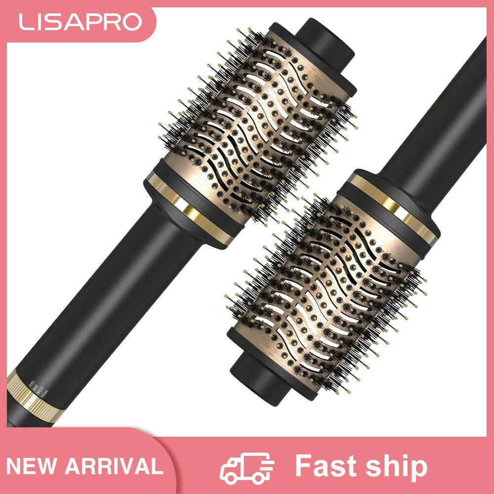 wtf LISAPRO Hot Air Brush &amp; Volumizer Multifunctional 3 In 1 Hair Dryer Hair Curler Straightener Comb Electric Blow Dryer with Comb.