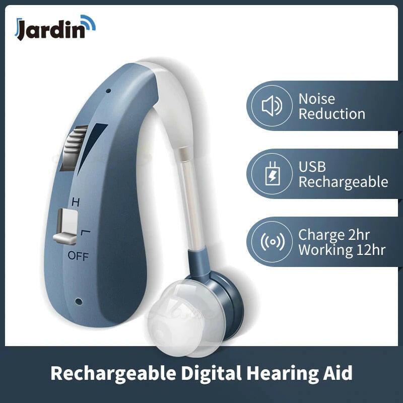 wtf 202S Hearing Aid Rechargeable Digital Sound Amplifier Air Conduction Wireless Headphones for Deaf Elderly Ear Care Hearing Aids.