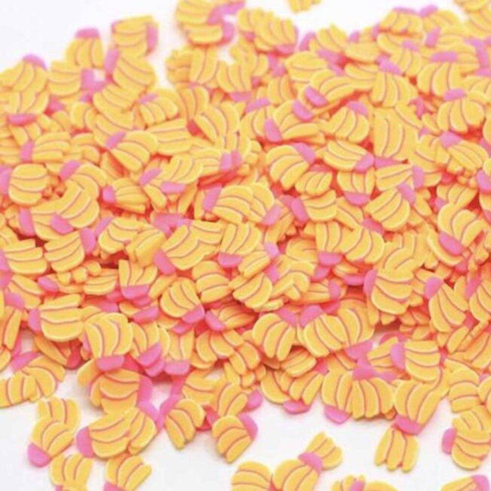 Bag of 1000 polymer clay fruit slices for nail art, 5mm, with 23 mixed designs, from dev2-aff for DIY nail decoration.