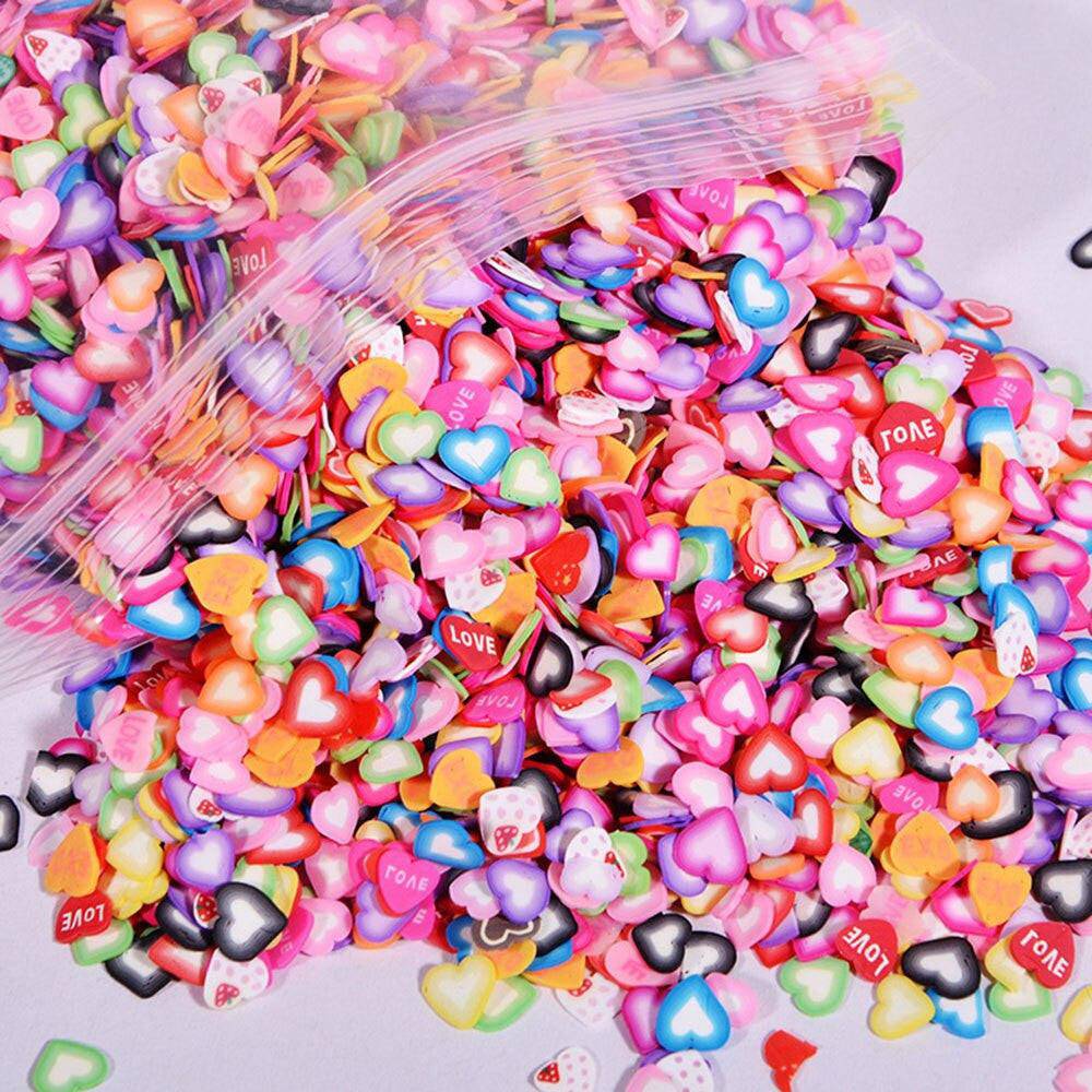 Set of 1000 polymer clay fruit slices for nail art, featuring 23 mixed designs, 5mm diameter DIY decoration stickers.