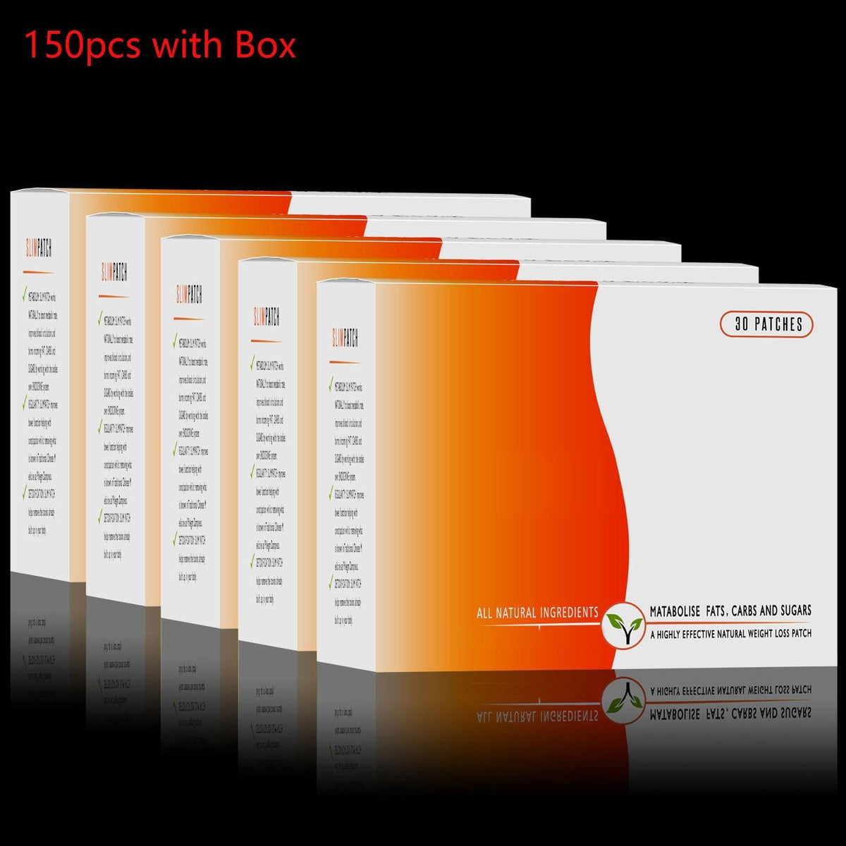 Box of 30 dev2-aff weight loss slim patches for belly and waist fat burning and cellulite reduction.