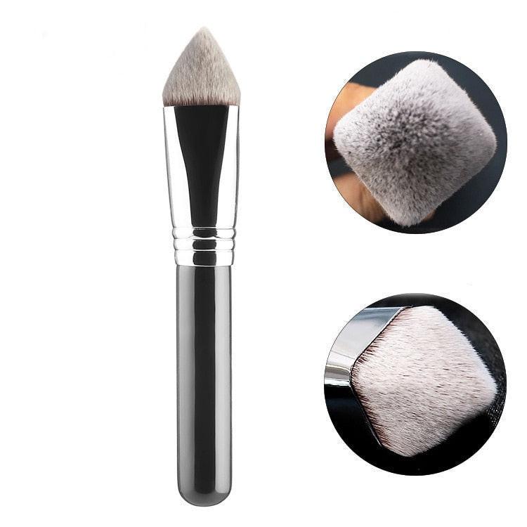 High-quality face makeup brush with a creative copper tube design, ideal for foundation application by professional beauty tools.