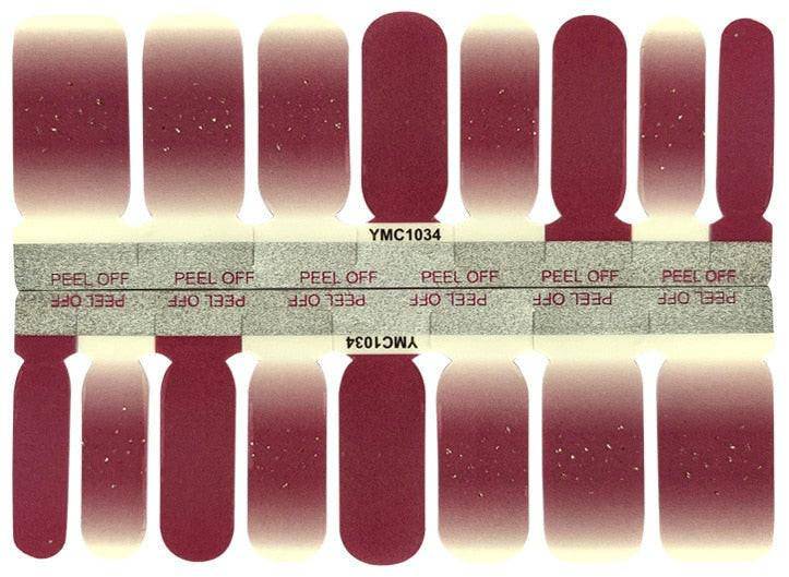Colorful 14-tip self-adhesive nail art stickers by dev2-aff, featuring vibrant designs for manicure full wrap decoration.