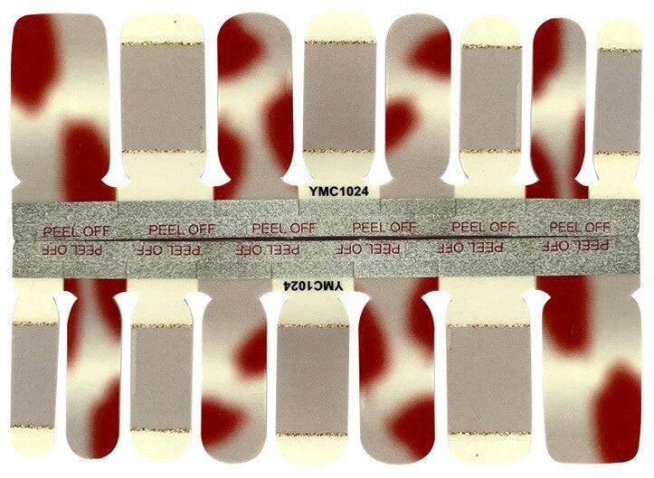 Colorful 14-tip self-adhesive nail art wraps by dev2-aff, perfect for creative manicure full wraps and decorative nail polish.