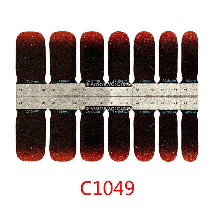 Colorful 14-tip self-adhesive nail art stickers by dev2-aff, featuring vibrant designs for manicure full wrap decorations.