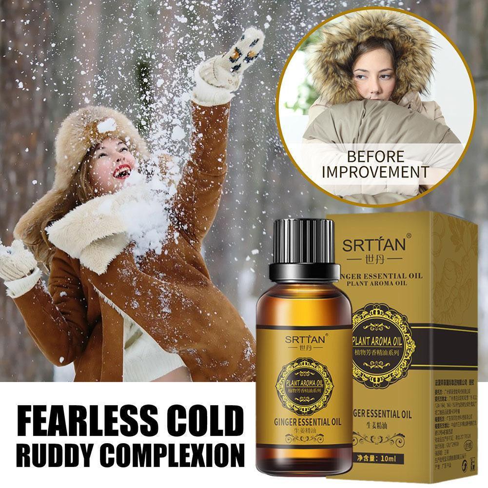 10ML natural ginger oil by dev2-aff, designed for lymphatic drainage, anti-aging, metabolism boost, and full-body slimming massage.