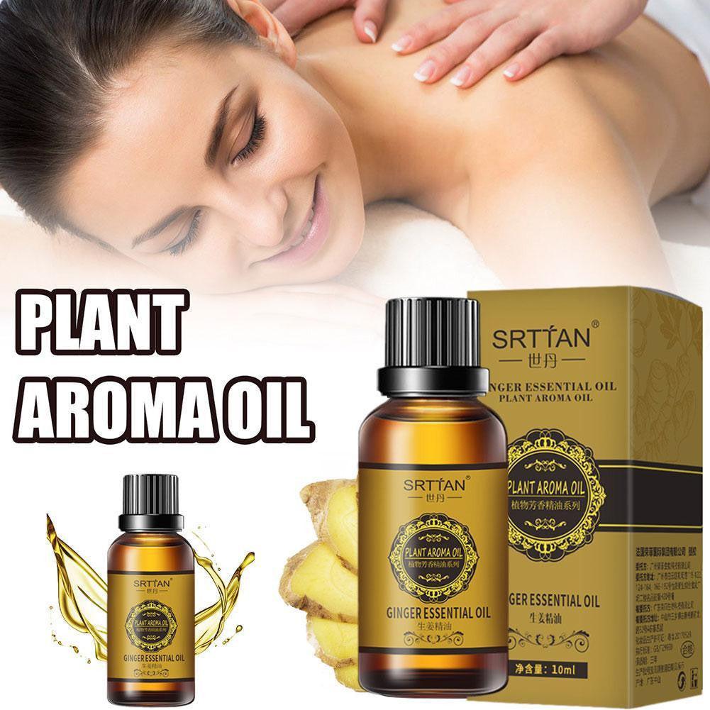 10ML natural ginger oil from dev2-aff for lymphatic drainage, anti-aging, metabolism boost, and full-body slimming massage.