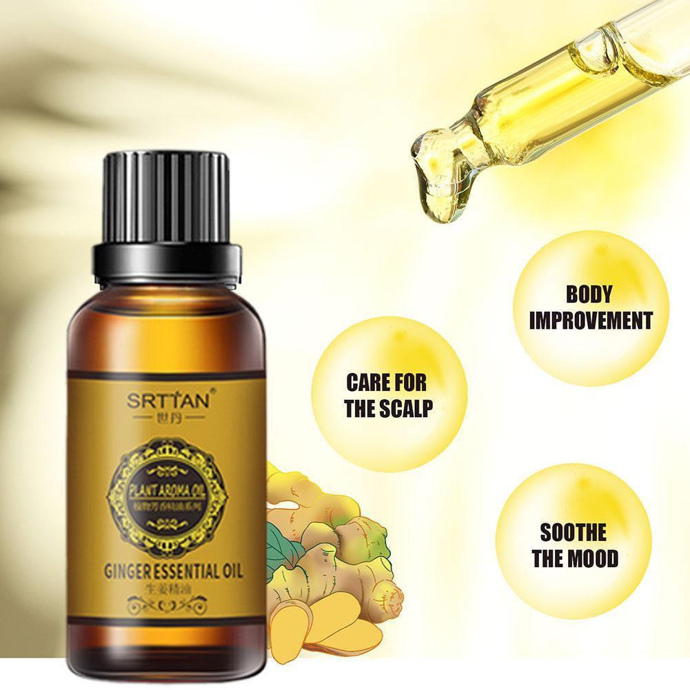 10ML Dev2-Aff natural ginger oil for lymphatic drainage, anti-aging, metabolism boost, and full-body slimming massage therapy.