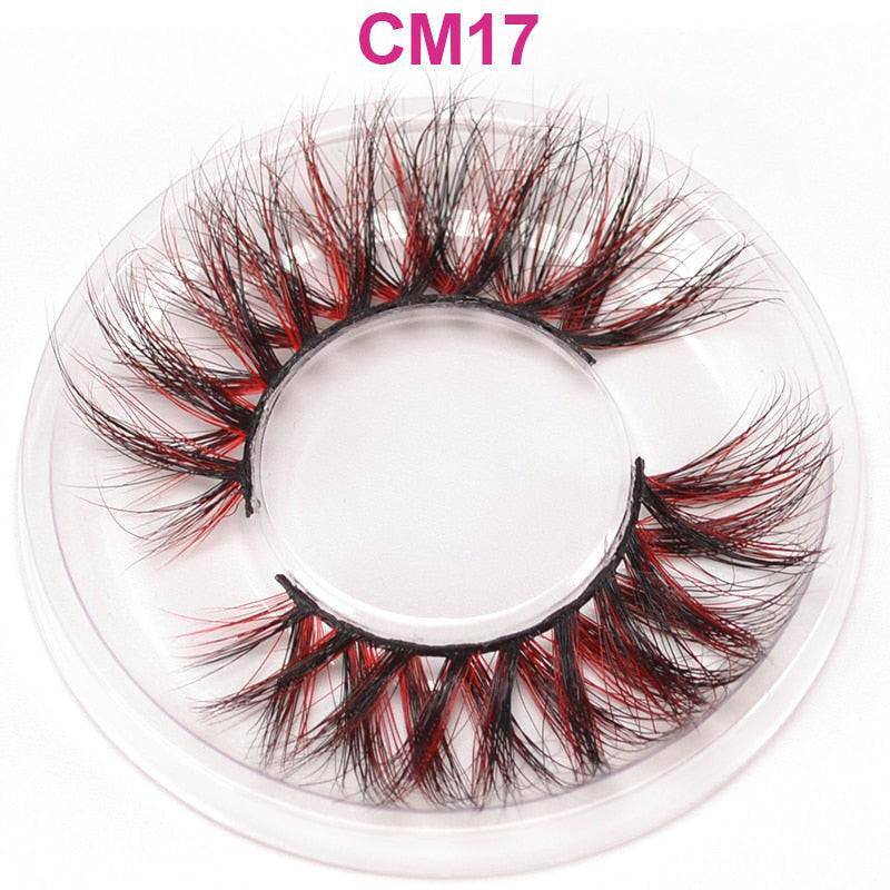 Colorful 3D 6D false eyelashes by dev2-aff, natural mink, fluffy style, perfect for makeup, cosplay, and eye enhancement.