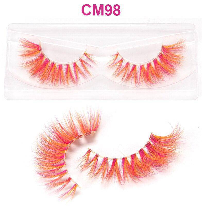 Colorful OKAYLASH 3D 6D false eyelash extensions with natural real mink, fluffy style for makeup and cosplay looks.
