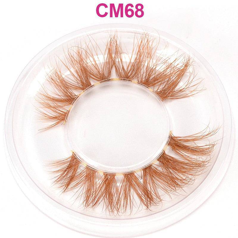 Colorful OKAYLASH 3D 6D false mink eyelashes with fluffy, natural style for makeup and cosplay eye lash extension.
