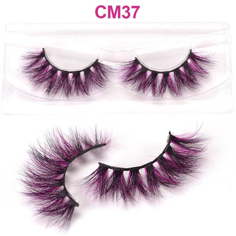 Colorful OKAYLASH 3D 6D false mink eyelashes with fluffy, natural style for eyelash extensions and cosplay makeup.
