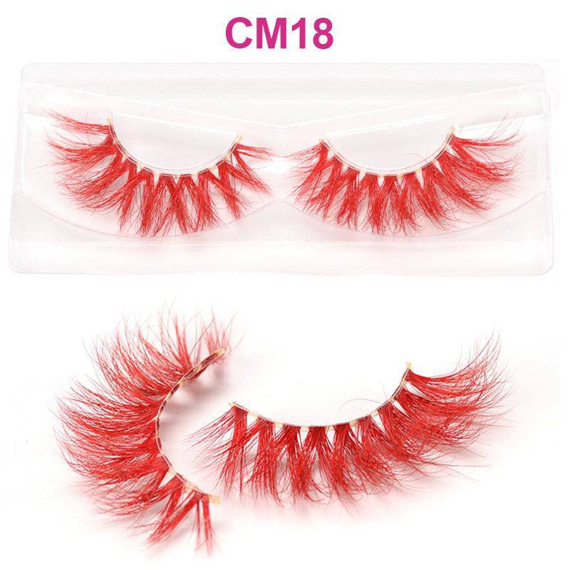 Colorful 3D 6D false eyelash extensions by dev2-aff featuring natural mink, fluffy, vibrant eyelashes for makeup and cosplay.