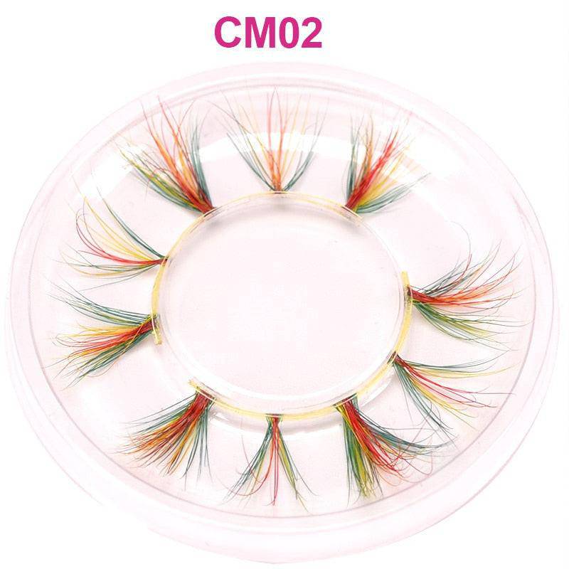 Colorful OKAYLASH 3D 6D false mink eyelashes with a fluffy, natural look for makeup and cosplay, by dev2-aff