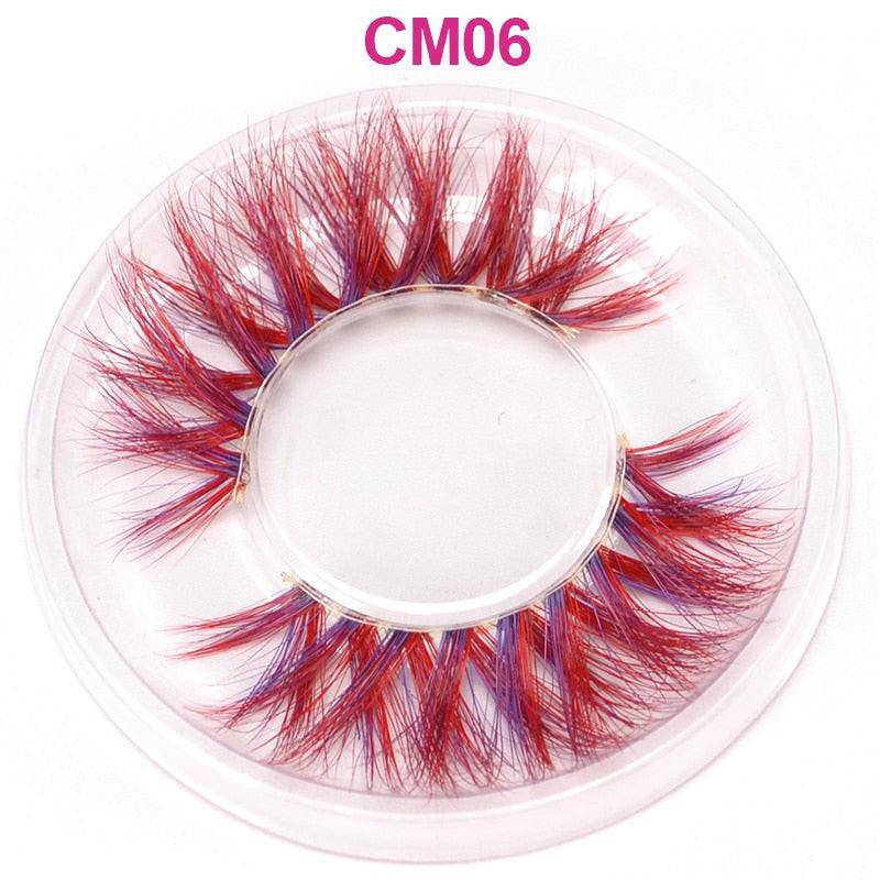Colorful OKAYLASH 3D 6D false mink eyelashes with fluffy style, natural look, perfect for makeup, cosplay, and eye extension.