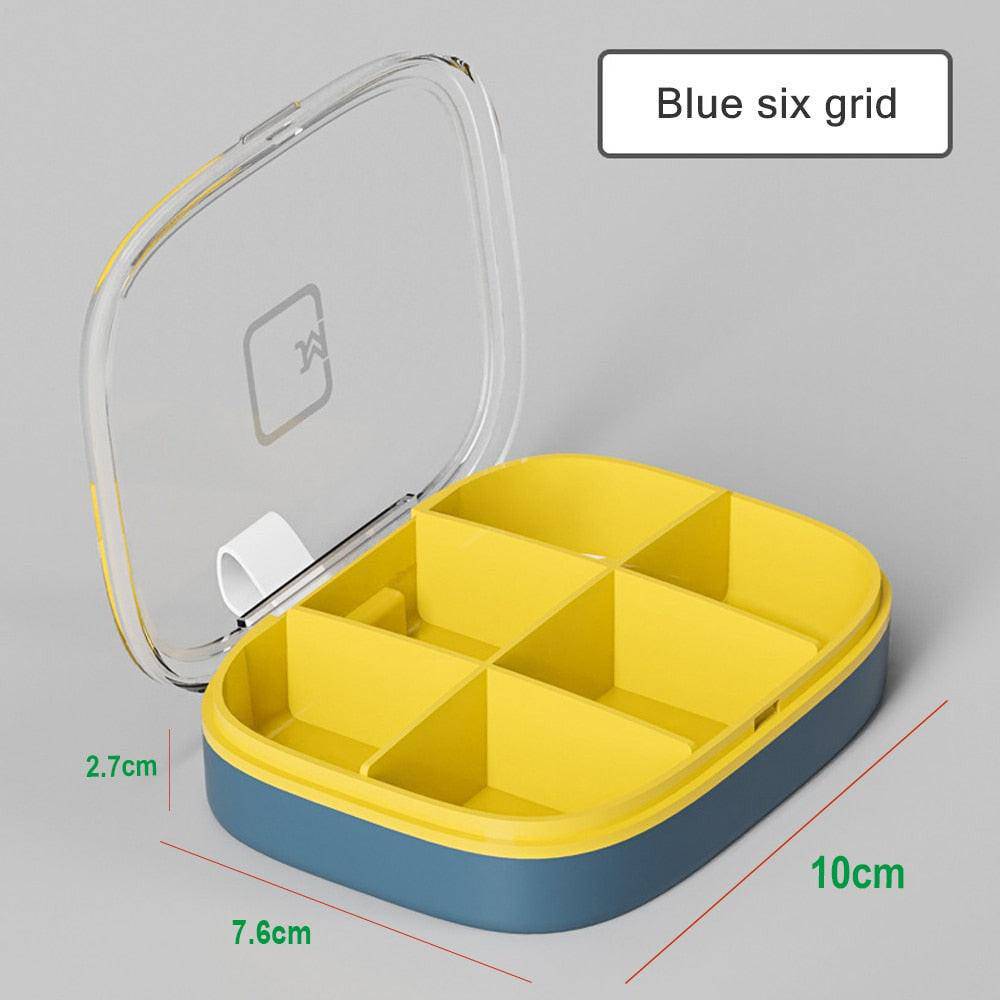 Dev2-aff Tcare Travel Pill Organizer with 12 grids, moisture-proof design, portable medicine and vitamin holder for daily use.