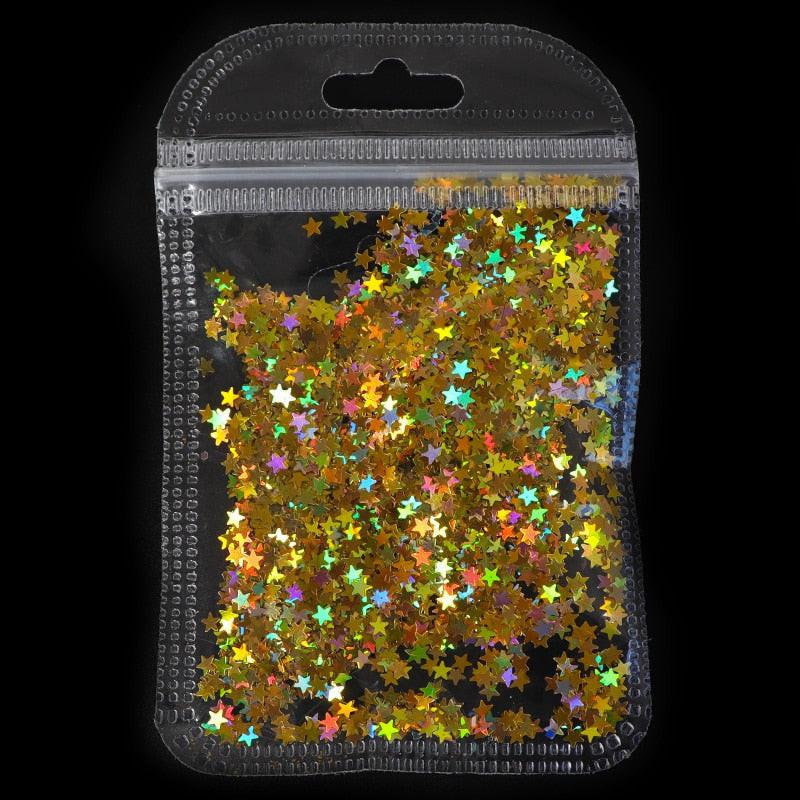 Holographic red butterfly nail art glitter sequins on 3D laser sheet for manicure decoration by dev2-aff.