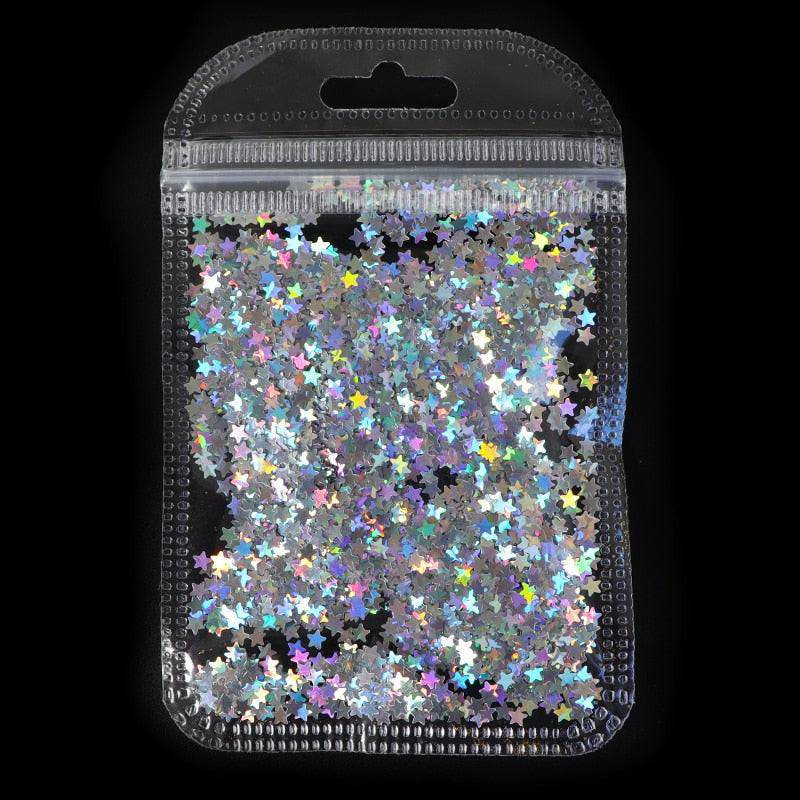 Holographic red butterfly nail art glitter sequins and 3D laser sheet for manicure decoration, by dev2-aff.