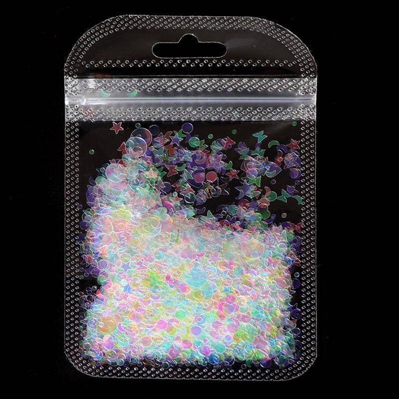 Holographic red butterfly nail art glitter sequins on 3D laser sheet for manicure decoration by dev2-aff