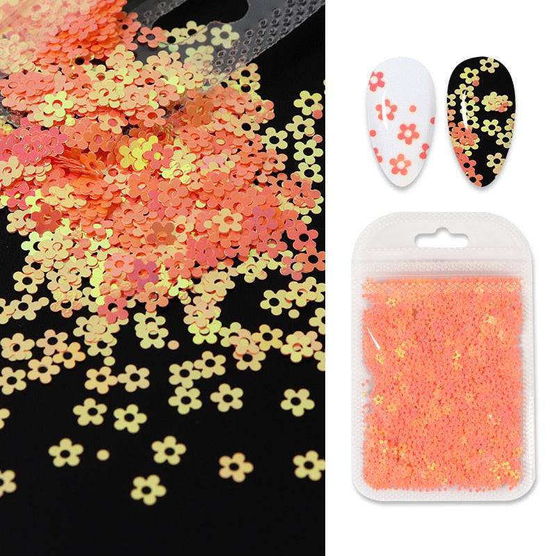 Holographic red butterfly nail art glitter sequins on 3D laser sheet for manicure decoration by dev2-aff.
