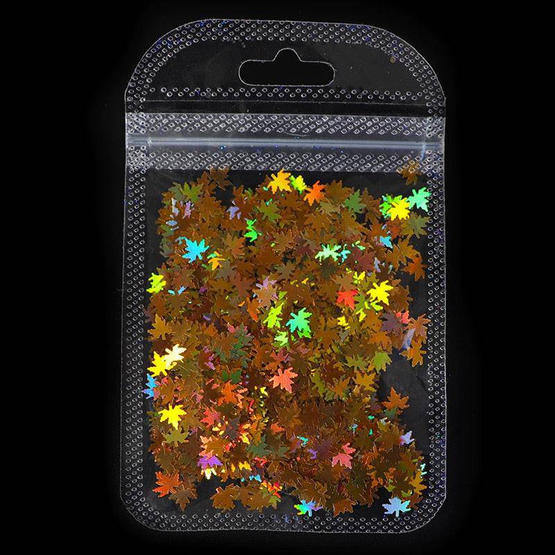 Holographic red butterfly nail art glitter sequins on 3D laser sheet for manicure decoration by dev2-aff.