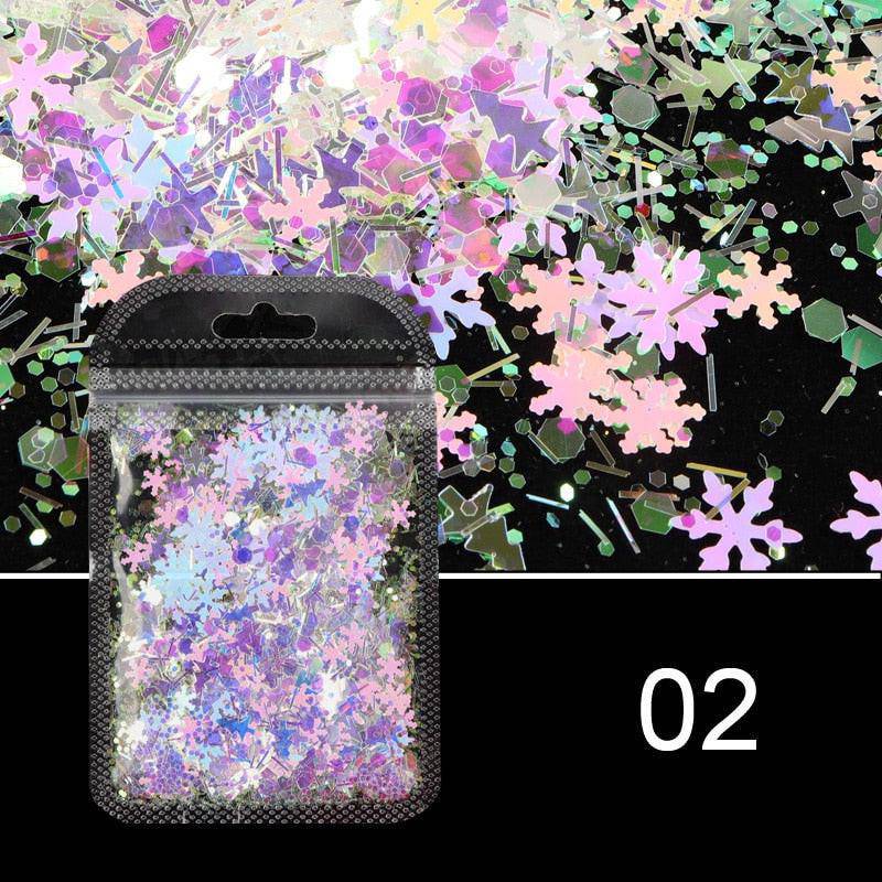 Holographic red butterfly nail art glitter sequins 3D laser sheet for manicure decoration and nail design accessories.