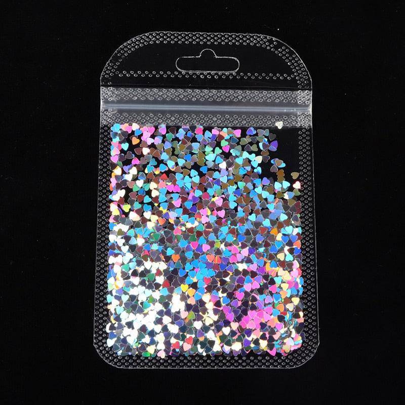 Holographic red butterfly nail art glitter sequins on 3D laser sheet for manicure decoration by dev2-aff