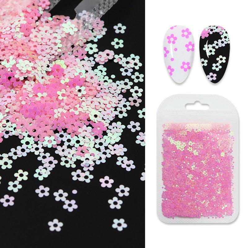Holographic red butterfly nail art glitter sequins on 3D laser sheet for manicure decoration by dev2-aff.