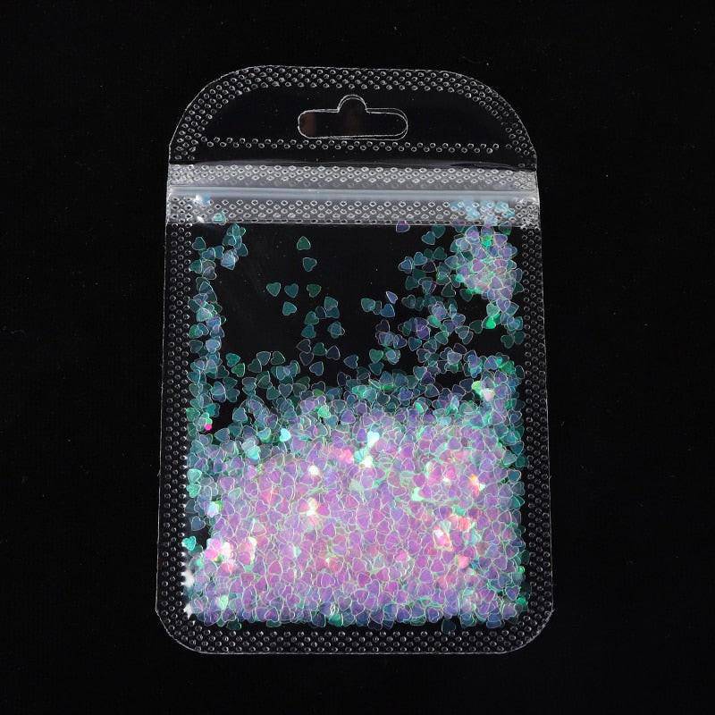 Holographic red butterfly nail art glitter sequins on 3D laser sheet for manicure decoration by dev2-aff.