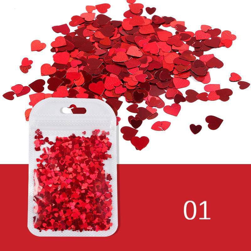 Holographic red butterfly nail art glitter sequins on 3D laser sheet for manicure decoration by dev2-aff
