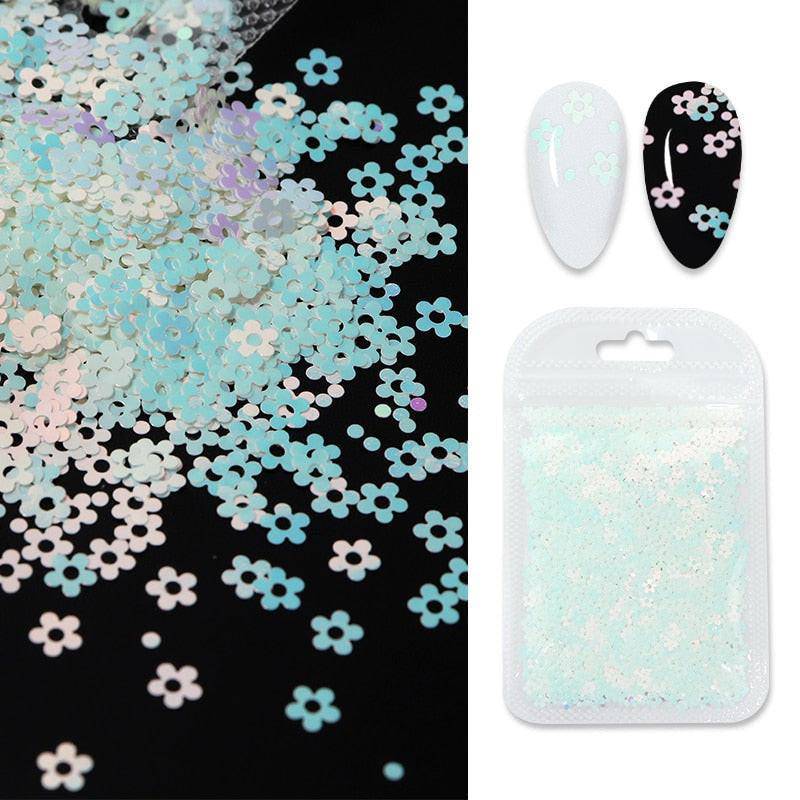 Holographic red butterfly nail art glitter sequins 3D laser sheet for manicure decoration and nail design accessories.